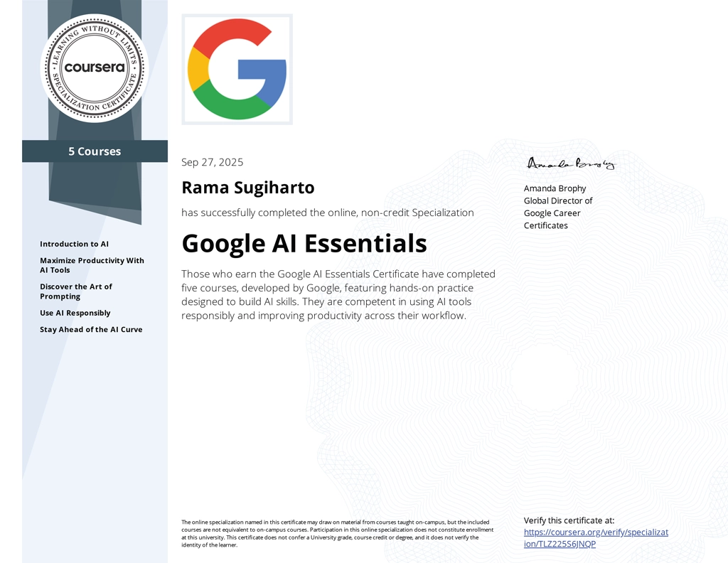 Specialization Certificate - Google AI Essentials